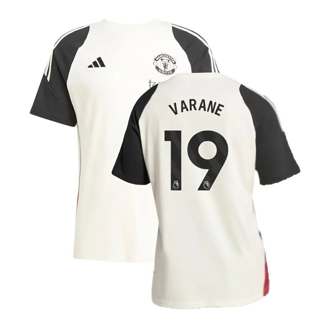 2024-2025 Man Utd Training Tee (Off White) (Varane 19) — Buy Now