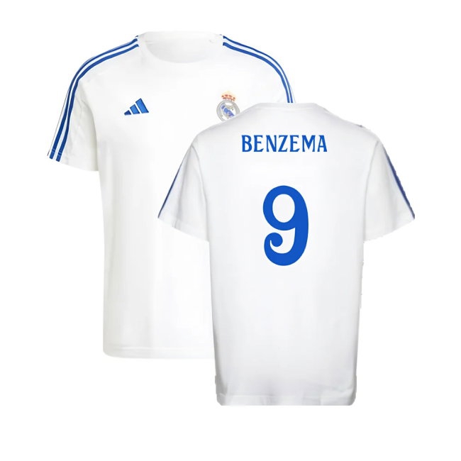 2024-2025 Real Madrid DNA Tee (White) (Benzema 9) — Shop Online