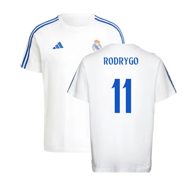 2024-2025 Real Madrid DNA Tee (White) (Rodrygo 11) — Shop Online