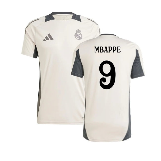 2024-2025 Real Madrid EU Training Jersey (Putty Mauve) (Mbappe 9) — Buy Online