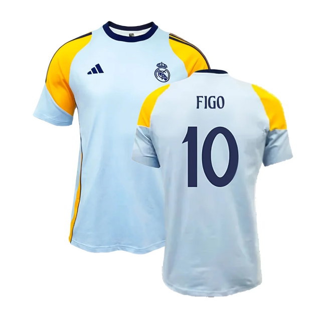2024-2025 Real Madrid Training Tee (Glow Blue) (Figo 10) — Buy Online