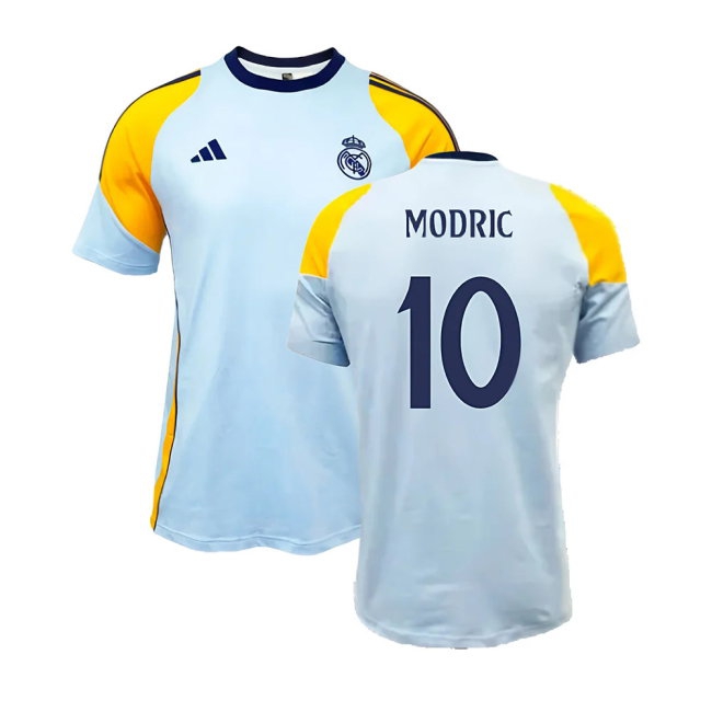 2024-2025 Real Madrid Training Tee (Glow Blue) (Modric 10) — Buy Now