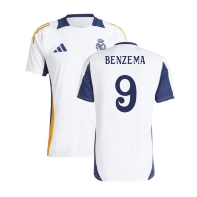 2024-2025 Real Madrid Training Tee (White) (Benzema 9) — Buy Online