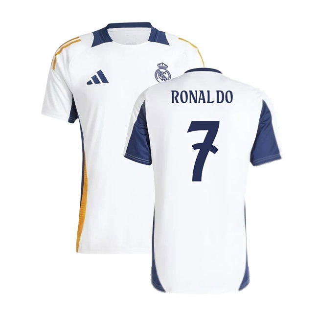 2024-2025 Real Madrid Training Tee (White) (Ronaldo 7) — Shop Online