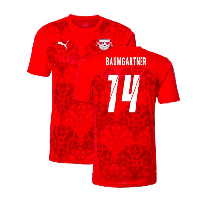 2024-2025 Red Bull Leipzig Pre-Match Shirt (Red) (Baumgartner 14) — Buy Online