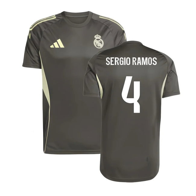 2025-2026 Real Madrid Training Jersey (Utility Grey) (Sergio Ramos 4) — Buy Now