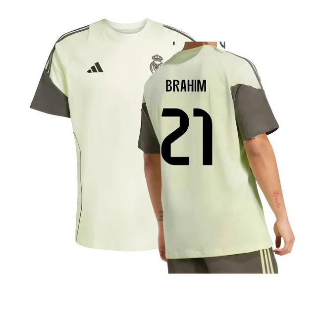 2025-2026 Real Madrid Training Tee (Almost Lime) (Brahim 21) — Buy Now