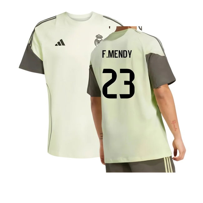 2025-2026 Real Madrid Training Tee (Almost Lime) (F.Mendy 23) — Buy Online