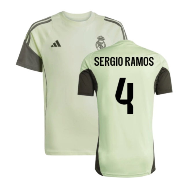 2025-2026 Real Madrid Training Tee (Almost Lime) - Kids (Sergio Ramos 4) — Buy Now