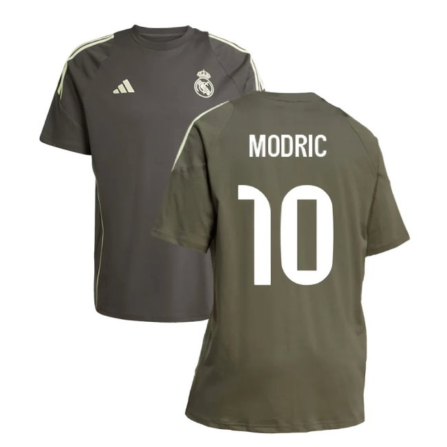 2025-2026 Real Madrid Training Tee (Utility Grey) (Modric 10) — Shop Online