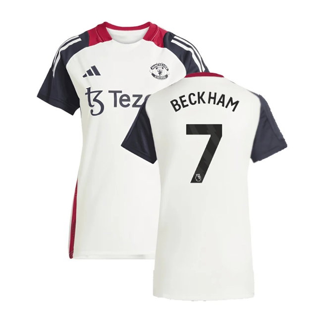 2025 Man Utd Training Jersey (Off White) - Womens (Beckham 7) — Shop Now