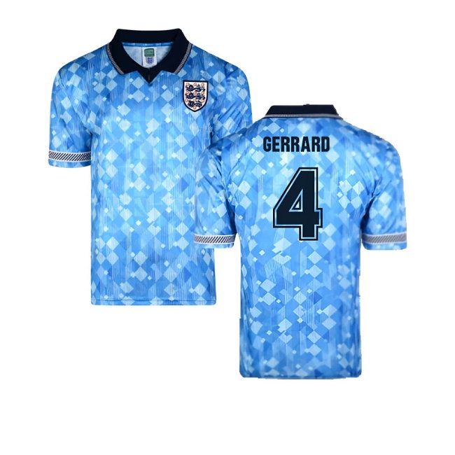 Score Draw England 1990 Third World Cup Finals Retro Football Shirt (Gerrard 4) — Buy Now