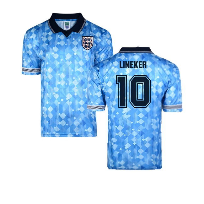 Score Draw England 1990 Third World Cup Finals Retro Football Shirt (Lineker 10) — Shop Online