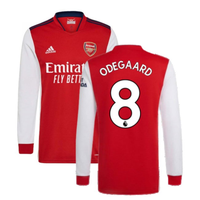 Arsenal 2021-2022 Long Sleeve Home Shirt (ODEGAARD 8) — Shop Now