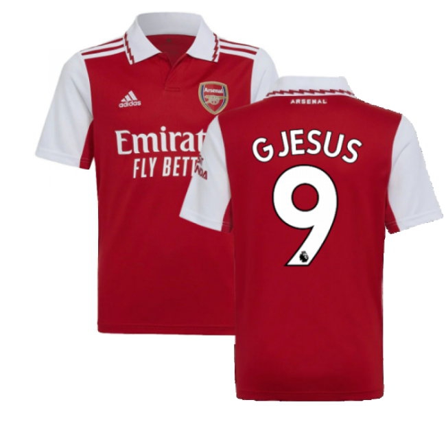2022-2023 Arsenal Home Shirt (Kids) (G JESUS 9) — Buy Now