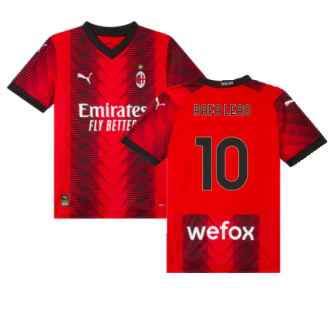 2023-2024 AC Milan Home Shirt (Kids) (Rafa Leao 10) — Shop Online