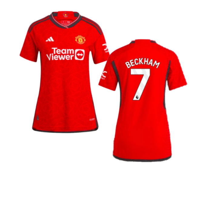2023-2024 Man Utd Player Version Home Shirt (Ladies) (Beckham 7) — Buy Online