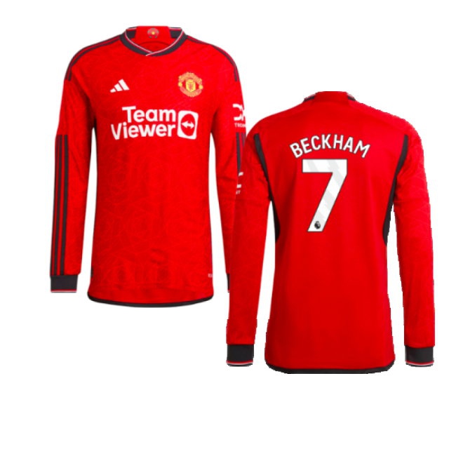 2023-2024 Man Utd Player Version Long Sleeve Home Shirt (Beckham 7) — Shop Now