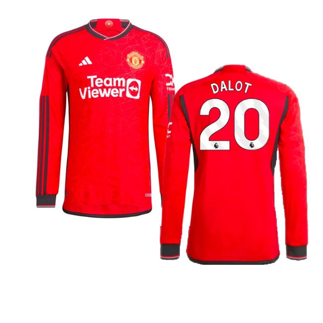 2023-2024 Man Utd Long Sleeve Home Shirt (Dalot 20) — Shop Now