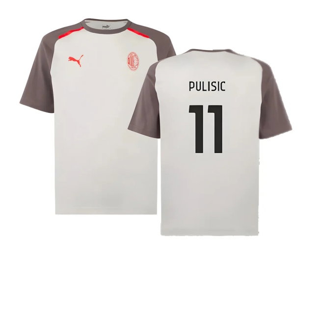 2023-2024 AC Milan Casuals Tee (Light Grey) (Pulisic 11) — Buy Online
