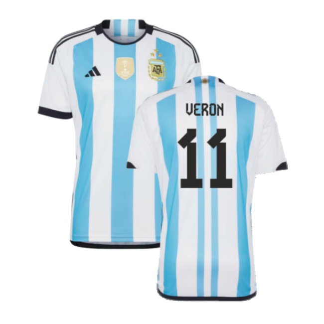 Argentina 2022 World Cup Winners Home Shirt (VERON 11) — Buy Now