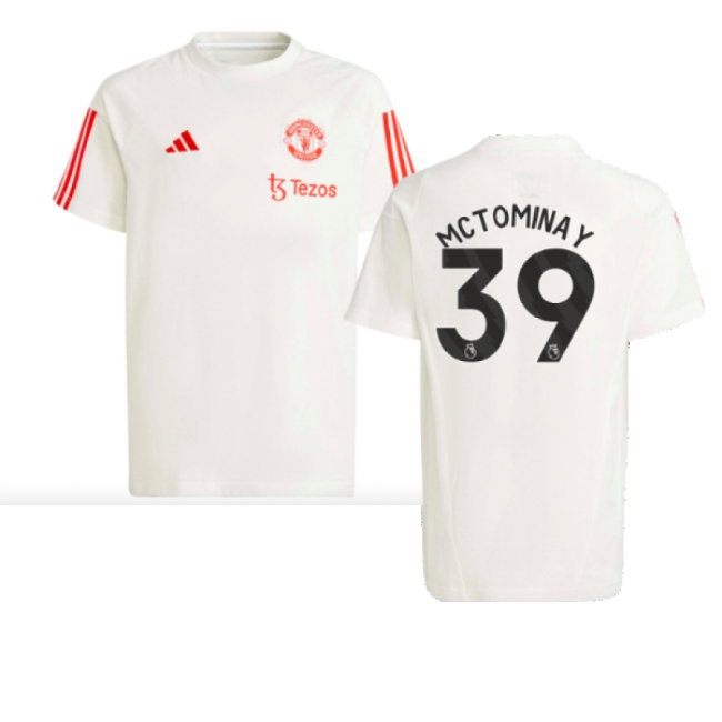 2023-2024 Man Utd Training Tee (White) - Kids (McTominay 39) — Buy Now