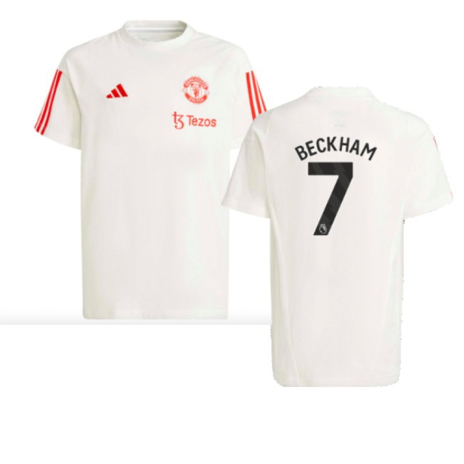 2023-2024 Man Utd Training Tee (White) - Kids (Beckham 7) — Shop Online