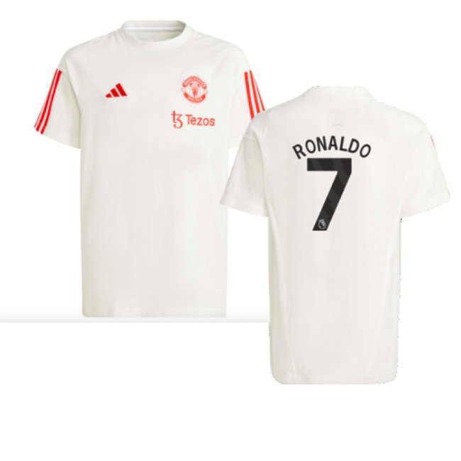 2023-2024 Man Utd Training Tee (White) - Kids (Ronaldo 7) — Buy Online