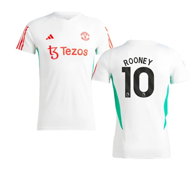 2023-2024 Man Utd Training Jersey (White) - Ladies (Rooney 10) — Buy Online