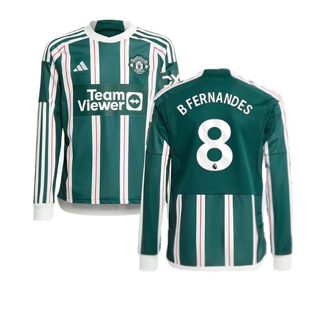 2023-2024 Man Utd Away Long Sleeve Shirt (Kids) (B Fernandes 8) — Shop Now