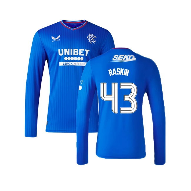 2023-2024 Rangers Long Sleeve Home Shirt (Raskin 43) — Shop Now