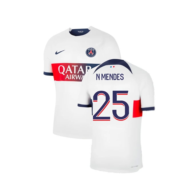 2023-2024 PSG Away Shirt (N Mendes 25) — Shop Now