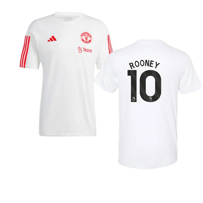 2023-2024 Man Utd Training Tee (White) (Rooney 10) — Shop Online