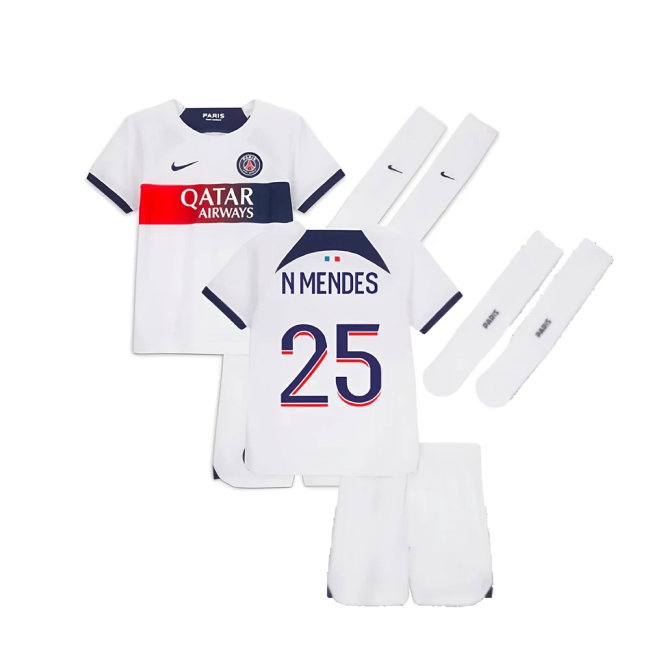 2023-2024 PSG Away Little Boys Mini Kit (N Mendes 25) — Shop Online