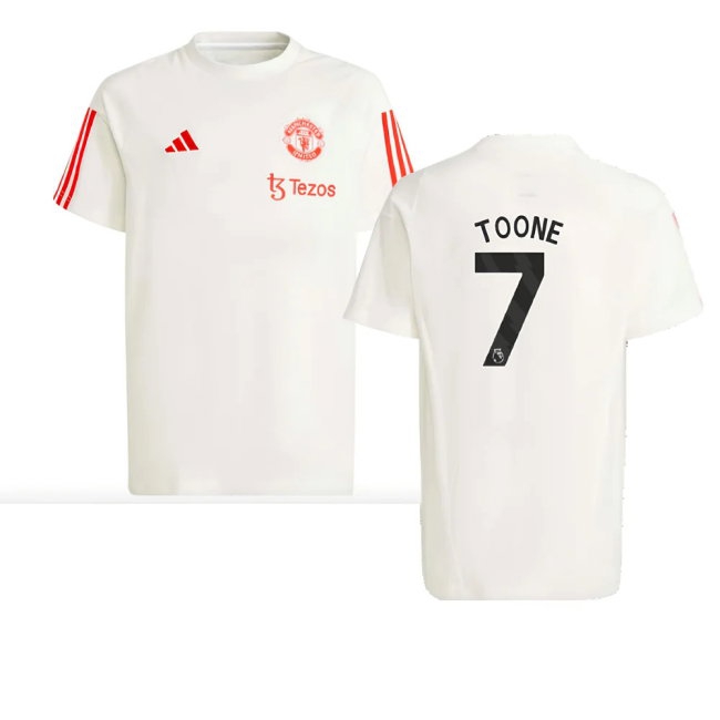 2023-2024 Man Utd Training Tee (White) - Kids (Toone 7) — Shop Online