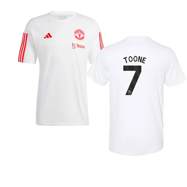 2023-2024 Man Utd Training Tee (White) (Toone 7) — Buy Online