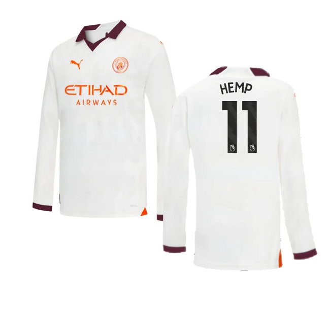 2023-2024 Man City Long Sleeve Away Shirt (Kids) (Hemp 11) — Buy Online