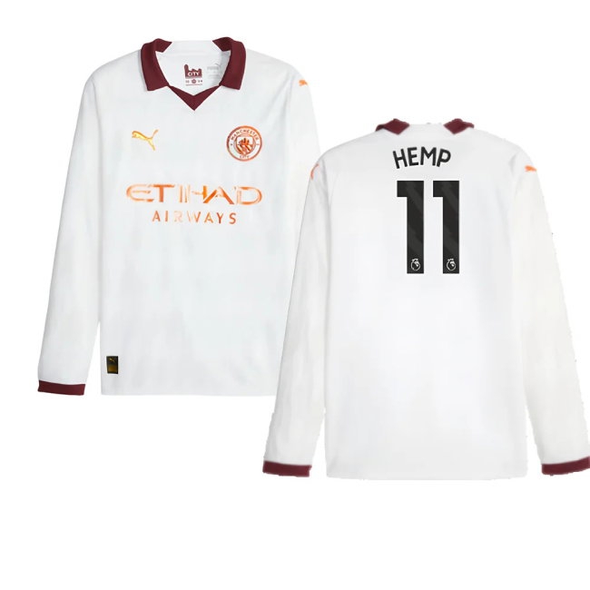 2023-2024 Man City Long Sleeve Away Shirt (Hemp 11) — Buy Online
