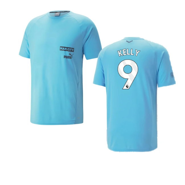 2023-2024 Man City Casuals Tee (Blue Wash) - Kids (Kelly 9) — Shop Online