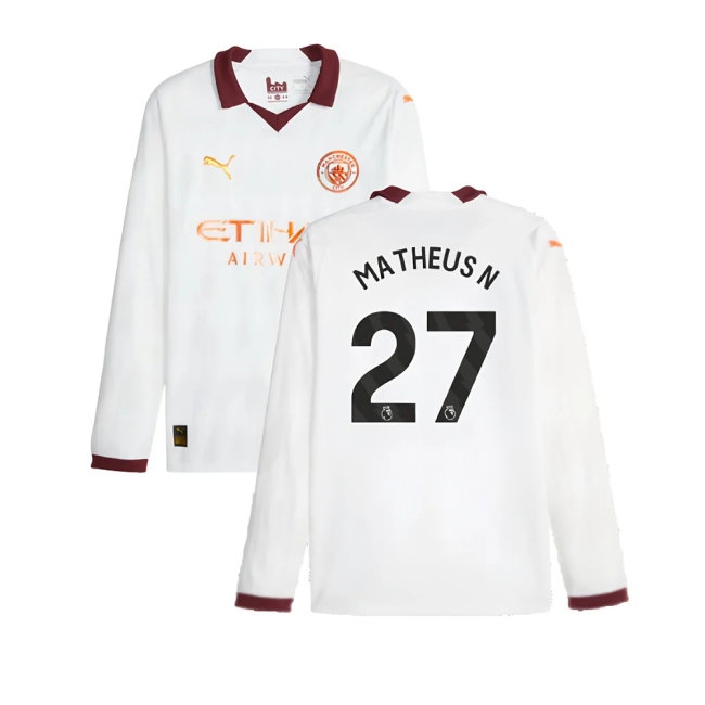 2023-2024 Man City Long Sleeve Away Shirt (Matheus N 27) — Buy Online
