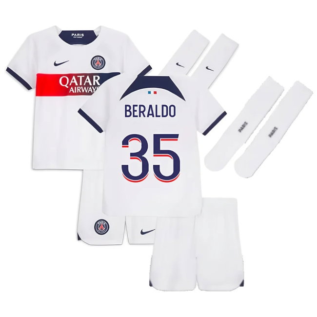 2023-2024 PSG Away Little Boys Mini Kit (Beraldo 35) — Buy Now
