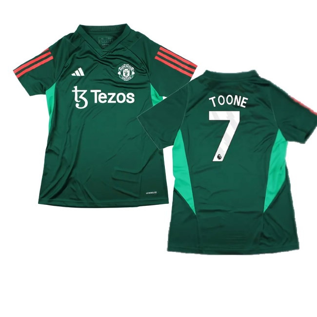 2023-2024 Man Utd Training Shirt (Green) - Ladies (Toone 7) — Shop Now
