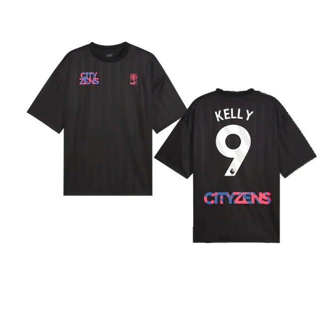 2023-2024 Man City FtblNrgy Jersey (Black) (Kelly 9) — Buy Online