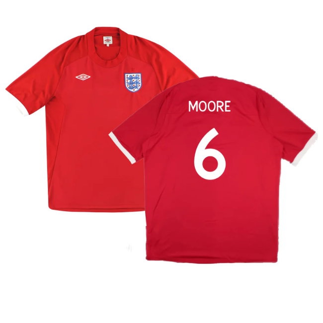 2010-2011 England Away Shirt (Moore 6) — Shop Now