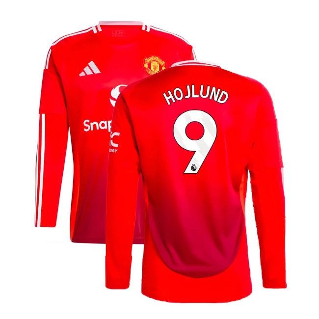 2024-2025 Man Utd Long Sleeve Home Shirt (Hojlund 9) — Shop Online
