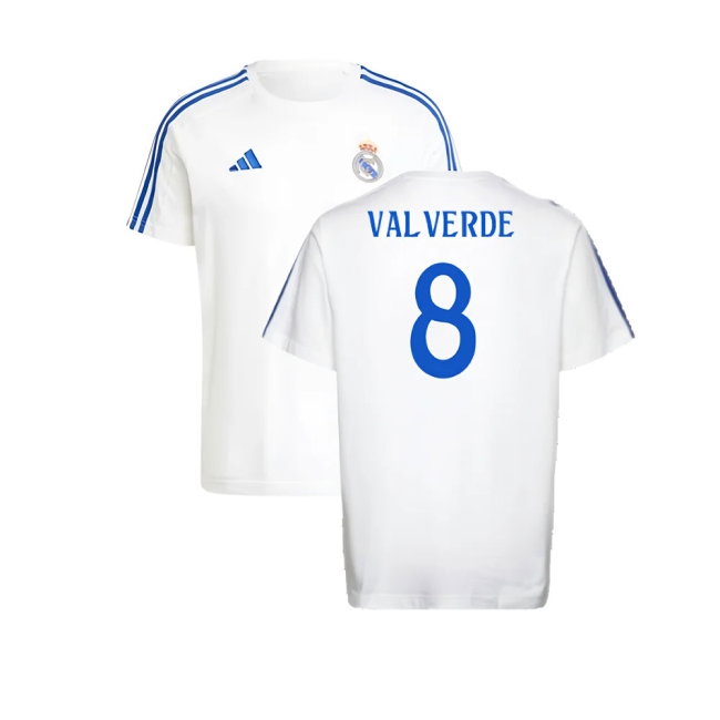 2024-2025 Real Madrid DNA Tee (White) (Valverde 8) — Buy Online