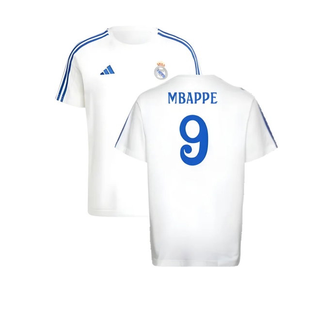 2024-2025 Real Madrid DNA Tee (White) (Mbappe 9) — Buy Online