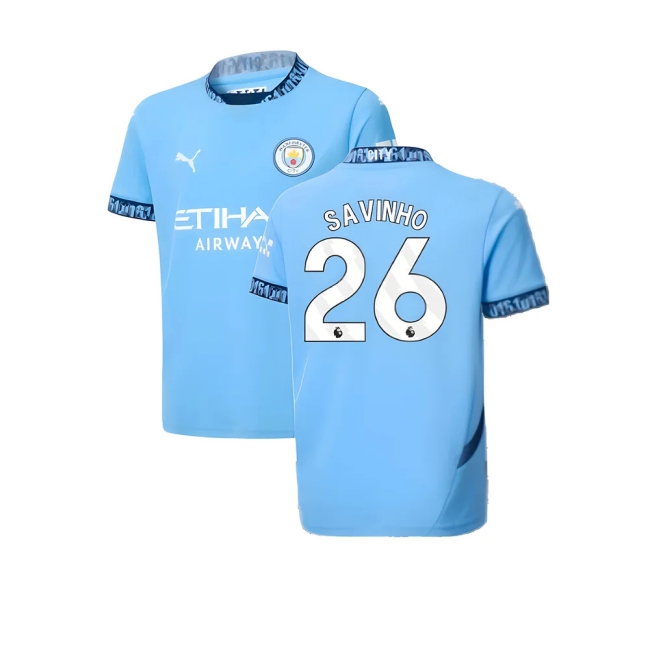 2024-2025 Man City Home Shirt (Kids) (Savinho 26) — Buy Online