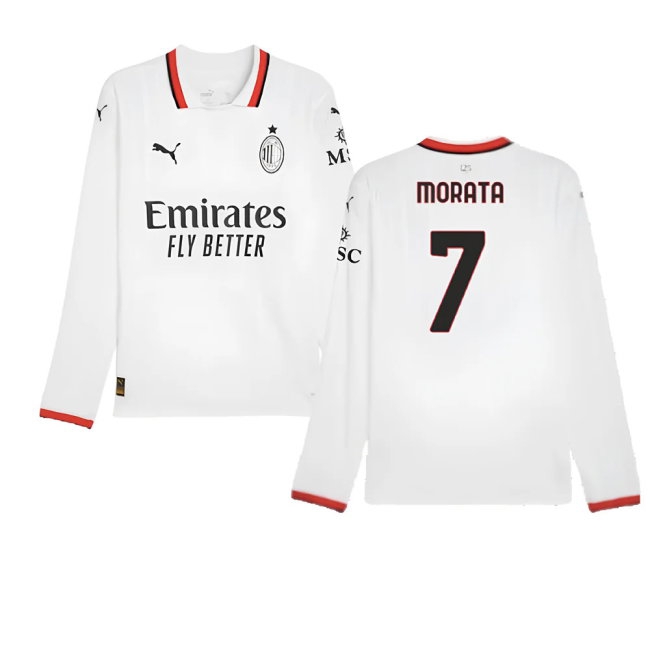 2024-2025 AC Milan Away Long Sleeve Shirt (Morata 7) — Buy Online