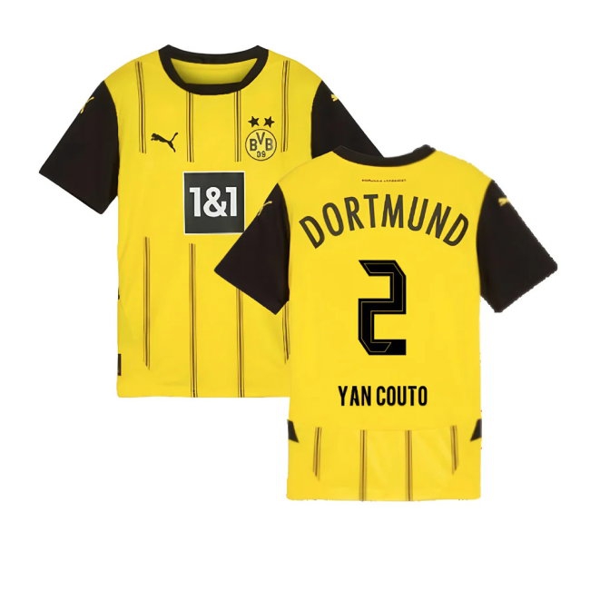 2024-2025 Borussia Dortmund Home Shirt (Kids) (Yan Couto 2) — Buy Now